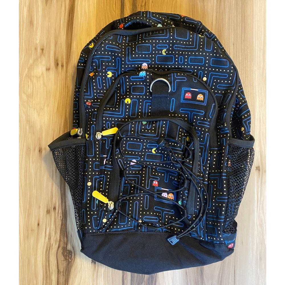Pottery Barn Teen Gear-Up Pac-Man Large Backpack Black Maze Print